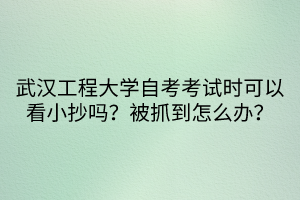 武漢工程大學(xué)自考考試時(shí)可以看小抄嗎？被抓到怎么辦？