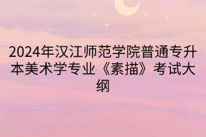 2024年漢江師范學院普通專升本美術學專業(yè)《素描》考試大綱(1)