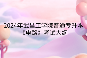 2024年武昌工學(xué)院普通專升本《電路》考試大綱(1)