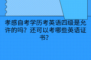 孝感自考學(xué)歷考英語(yǔ)四級(jí)是允許的嗎？還可以考哪些英語(yǔ)證書(shū)？