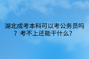 湖北成考本科可以考公務(wù)員嗎？考不上還能干什么？