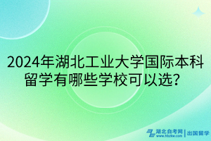 2024年湖北工業(yè)大學國際本科留學有哪些學校可以選？