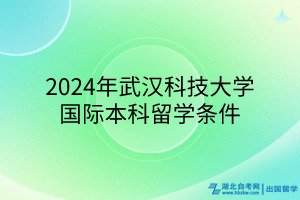 2024年武漢科技大學(xué)國際本科留學(xué)條件