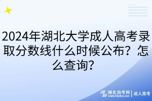 2024年湖北大學(xué)成人高考錄取分?jǐn)?shù)線(xiàn)什么時(shí)候公布？怎么查詢(xún)？