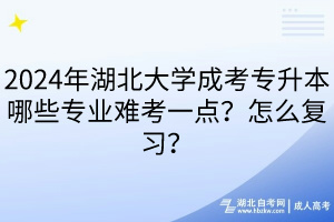 2024年湖北大學(xué)成考專升本哪些專業(yè)難考一點(diǎn)？怎么復(fù)習(xí)？