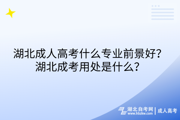 湖北成人高考什么專業(yè)前景好？湖北成考用處是什么？