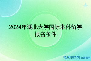 2024年湖北大學國際本科留學報名條件