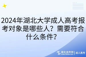 2024年湖北大學(xué)成人高考報(bào)考對象是哪些人？需要符合什么條件？