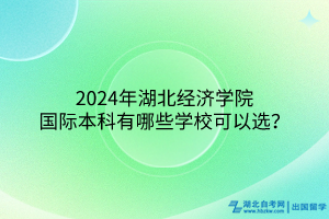 2024年湖北經(jīng)濟(jì)學(xué)院國際本科有哪些學(xué)?？梢赃x？