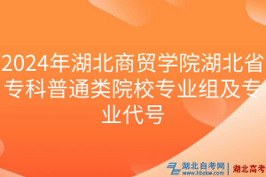 2024年湖北商貿學院湖北省?？破胀愒盒I(yè)組及專業(yè)代號