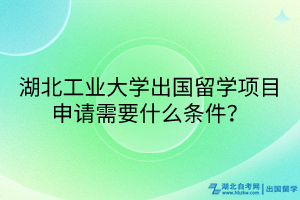 湖北工業(yè)大學出國留學項目申請需要什么條件？