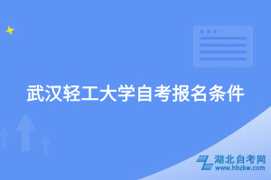 武漢輕工大學自考報名時間