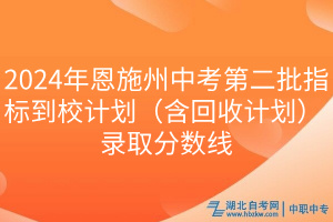 2024年恩施州中考第二批指標(biāo)到校計(jì)劃（含回收計(jì)劃）錄取分?jǐn)?shù)線