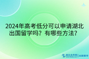 2024年高考低分可以申請(qǐng)湖北出國(guó)留學(xué)嗎？有哪些方法？