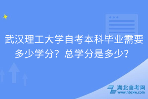 武漢理工大學自考本科畢業(yè)需要多少學分？總學分是多少？