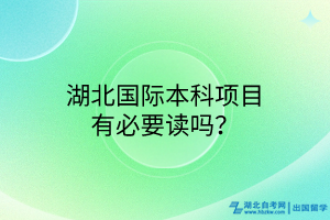 湖北國(guó)際本科項(xiàng)目有必要讀嗎？