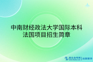 中南財經(jīng)政法大學(xué)國際本科法國項目招生簡章