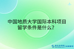 中國地質(zhì)大學(xué)國際本科項(xiàng)目留學(xué)條件是什么？