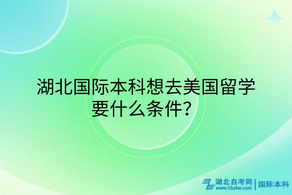 湖北國際本科想去美國留學(xué)要什么條件？