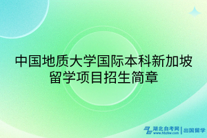 中國地質(zhì)大學國際本科新加坡留學項目招生簡章