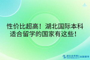 性價比超高！湖北國際本科適合留學的國家有這些！