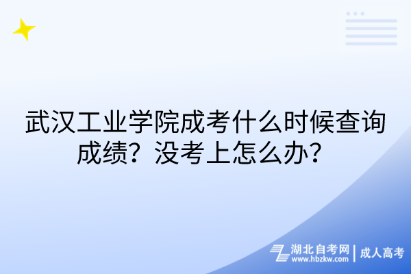 武漢工業(yè)學(xué)院成考什么時候查詢成績？沒考上怎么辦？