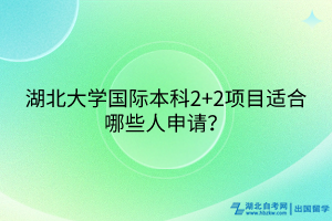 湖北大學(xué)國際本科2+2項目適合哪些人申請？