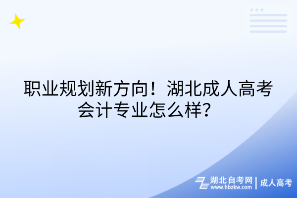 職業(yè)規(guī)劃新方向！湖北成人高考會(huì)計(jì)專業(yè)怎么樣？