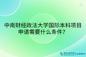 中南財經(jīng)政法大學(xué)國際本科項目申請需要什么條件？