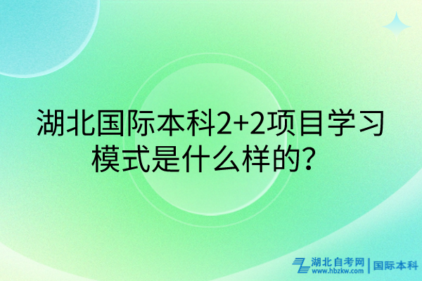 湖北國際本科2+2項目學習模式是什么樣的？