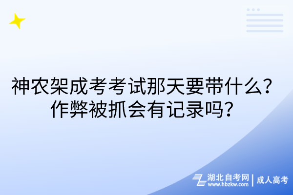 神農(nóng)架成考考試那天要帶什么？作弊被抓會(huì)有記錄嗎？