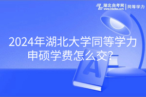 2024年湖北大學同等學力申碩學費怎么交？