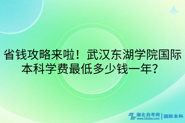 省錢攻略來啦！武漢東湖學(xué)院國際本科學(xué)費最低多少錢一年？