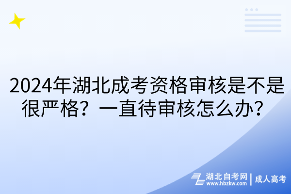 2024年湖北成考資格審核是不是很嚴格？一直待審核怎么辦？