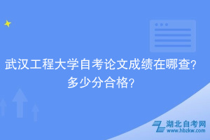 武漢工程大學(xué)自考論文成績在哪查？多少分合格？