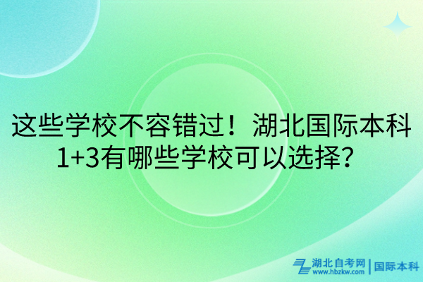 這些學(xué)校不容錯過！湖北國際本科1+3有哪些學(xué)?？梢赃x擇？