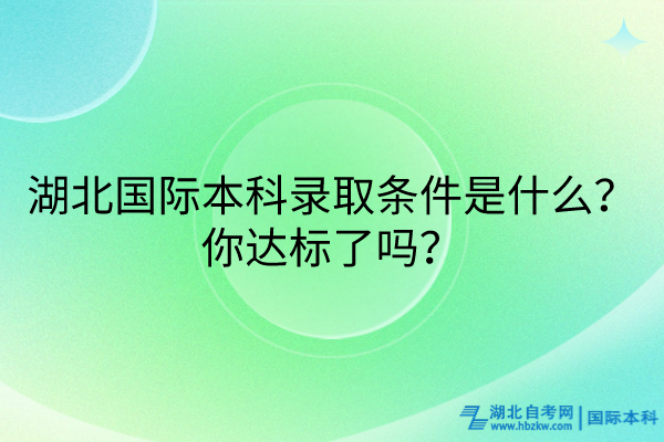 湖北國(guó)際本科錄取條件是什么？你達(dá)標(biāo)了嗎？