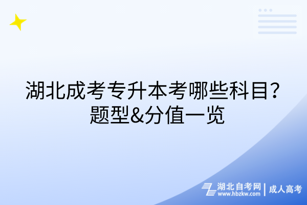 湖北成考專升本考哪些科目？題型&分值一覽