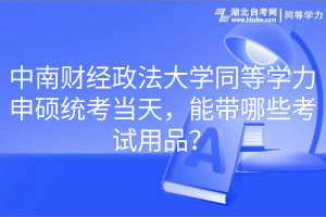 中南財(cái)經(jīng)政法大學(xué)同等學(xué)力申碩統(tǒng)考當(dāng)天，能帶哪些考試用品？