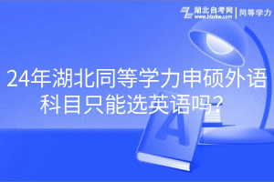 24年湖北同等學力申碩外語科目只能選英語嗎？