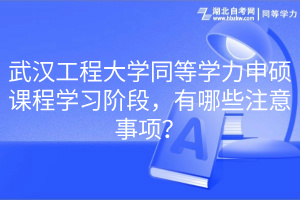 武漢工程大學(xué)同等學(xué)力申碩課程學(xué)習(xí)階段，有哪些注意事項(xiàng)？