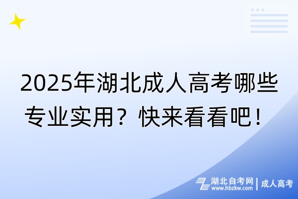 2025年湖北成人高考哪些專業(yè)實用？快來看看吧！