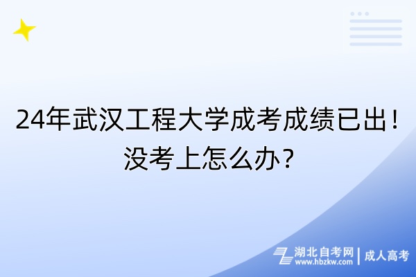 24年武漢工程大學成考成績已出！沒考上怎么辦？