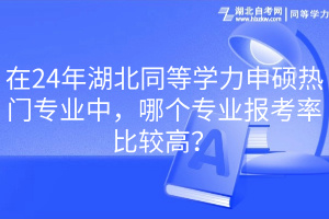 在24年湖北同等學(xué)力申碩熱門專業(yè)中，哪個(gè)專業(yè)報(bào)考率比較高？