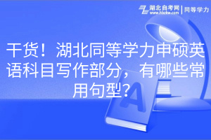 干貨！湖北同等學(xué)力申碩英語科目寫作部分，有哪些常用句型？