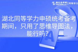 湖北同等學(xué)力申碩統(tǒng)考備考期間，只用了思維導(dǎo)圖法，能行嗎？