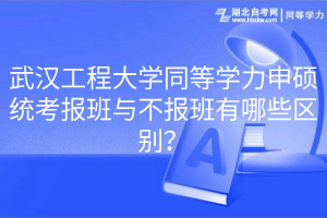 武漢工程大學(xué)同等學(xué)力申碩統(tǒng)考報(bào)班與不報(bào)班有哪些區(qū)別？