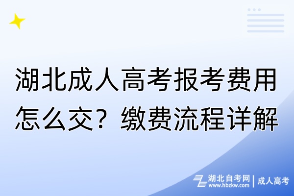 湖北成人高考報(bào)考費(fèi)用怎么交？繳費(fèi)流程詳解！