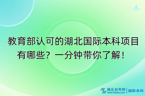 教育部認可的湖北國際本科項目有哪些？一分鐘帶你了解！