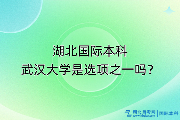 湖北國際本科，武漢大學是選項之一嗎？